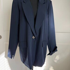 Women's NWT Navy Blue Lined Blazer Size L